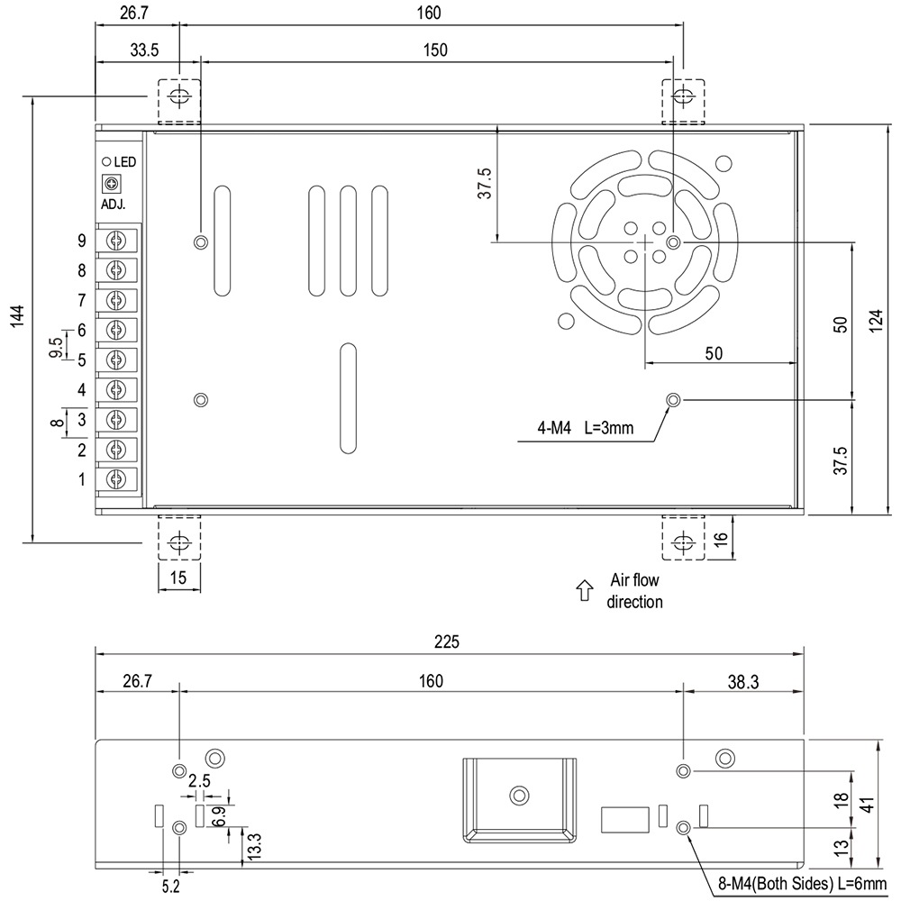 �����å����Ÿ� 12V 50A 600W ľή���경�Ÿ� Meanwell LRS-600-12 �᥿����