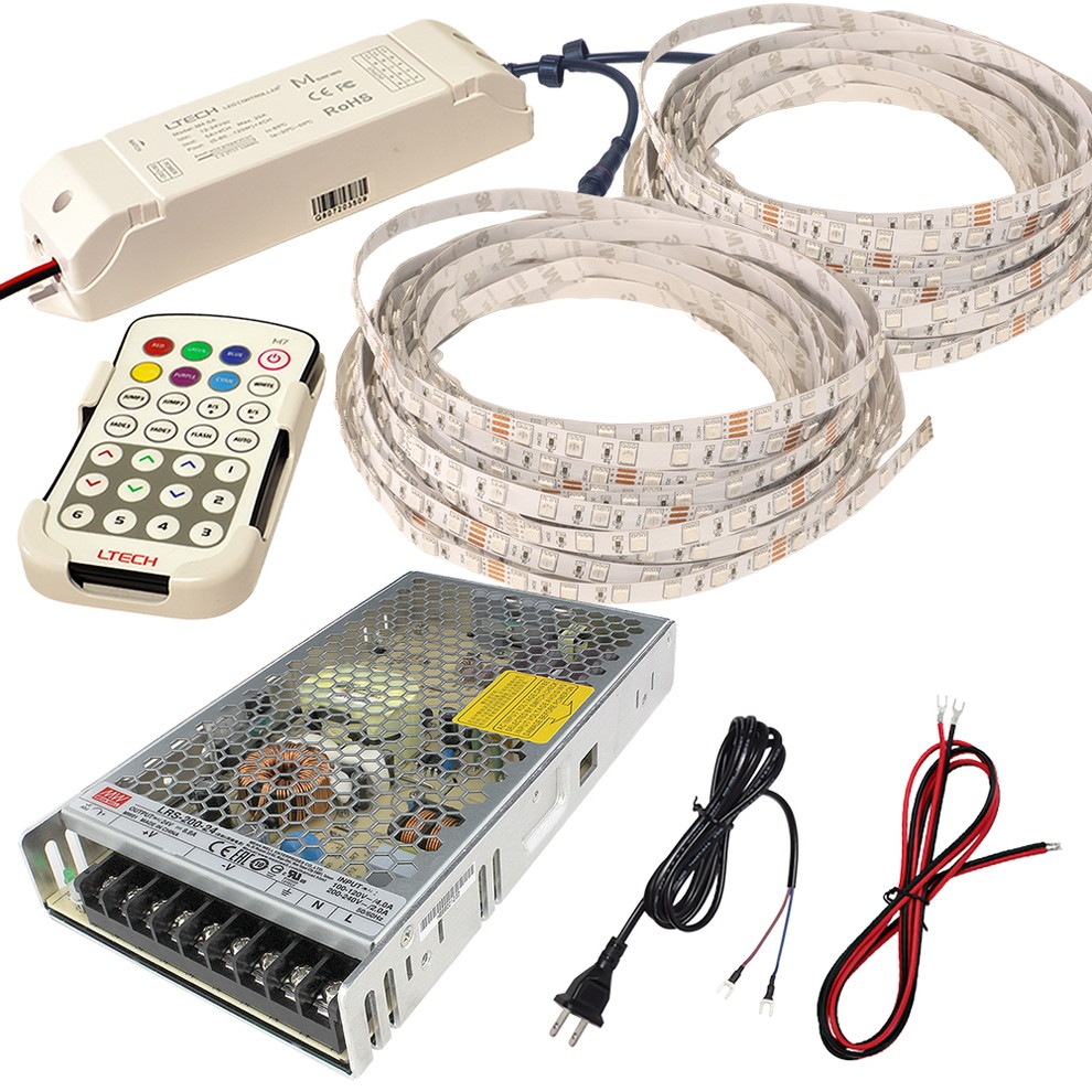 ��RGB 1000cm��2�ܥ��åȡ� ���ɿ�RGB�ơ��ץ饤��24V+RFĴ����+�б������ץ����դ�