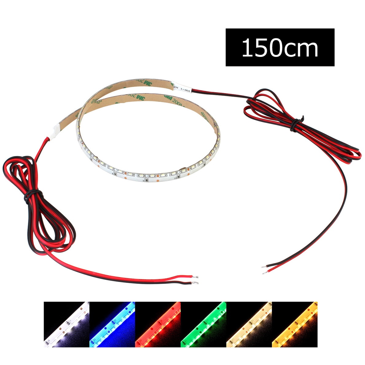 LED�ơ��ץ饤�� �ɿ� 12V 150cm ¦��ȯ�� 8mm�� 1���å� ��١��� �����֥�1.5m ξü��