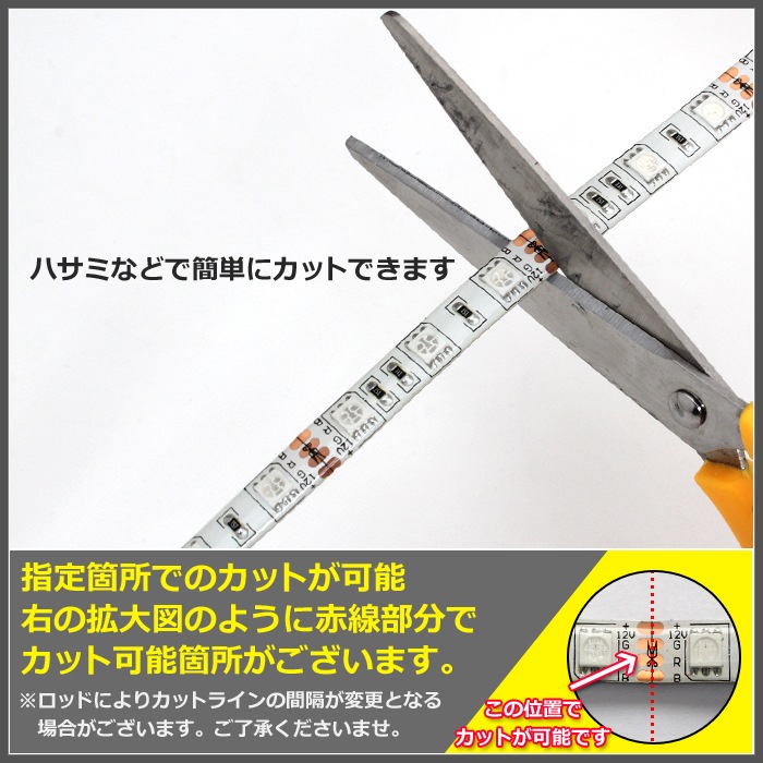 LED�ơ��ץ饤�� RGB �ե륫�顼 �ɿ� 12V 3���å� ��١��� 500cm