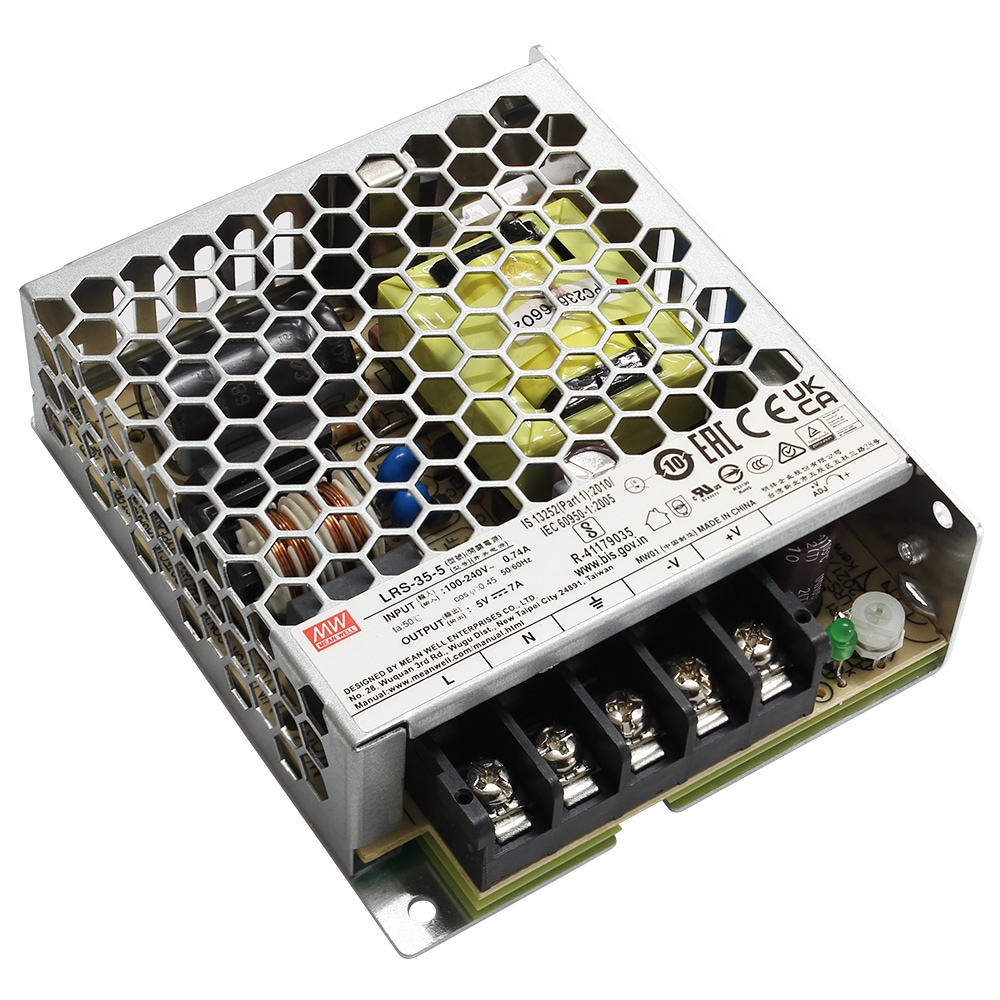 スイッチング電源 5V 7A 35W 直流安定化電源 Meanwell LRS-35-5 メタル