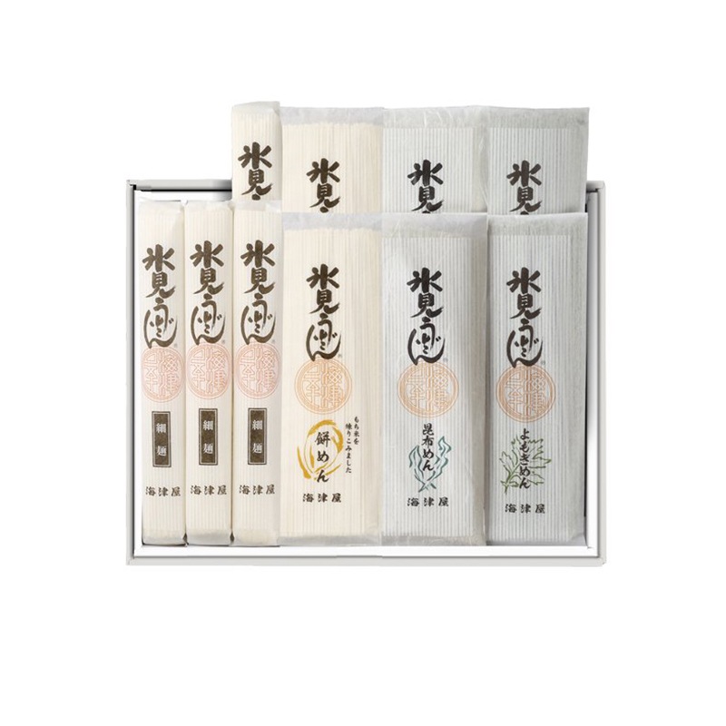 細麺4本・餅めん2束・昆布めん2束・よもぎめん2束セット