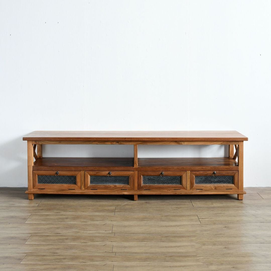 UKKO/チーク古材 サイドクロスTVボード(W180)