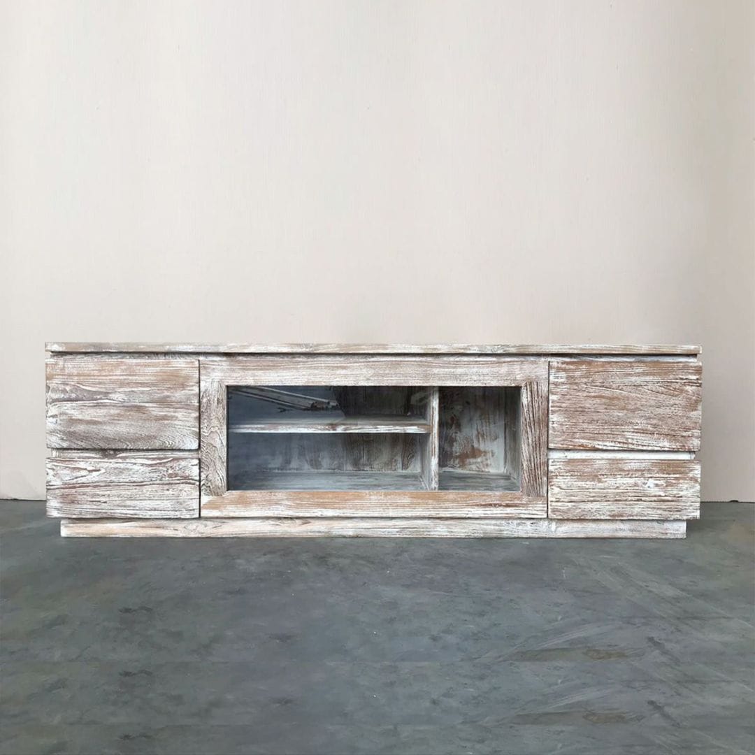 CHISTA/チークTVボード(W150)(ホワイトウォッシュ)