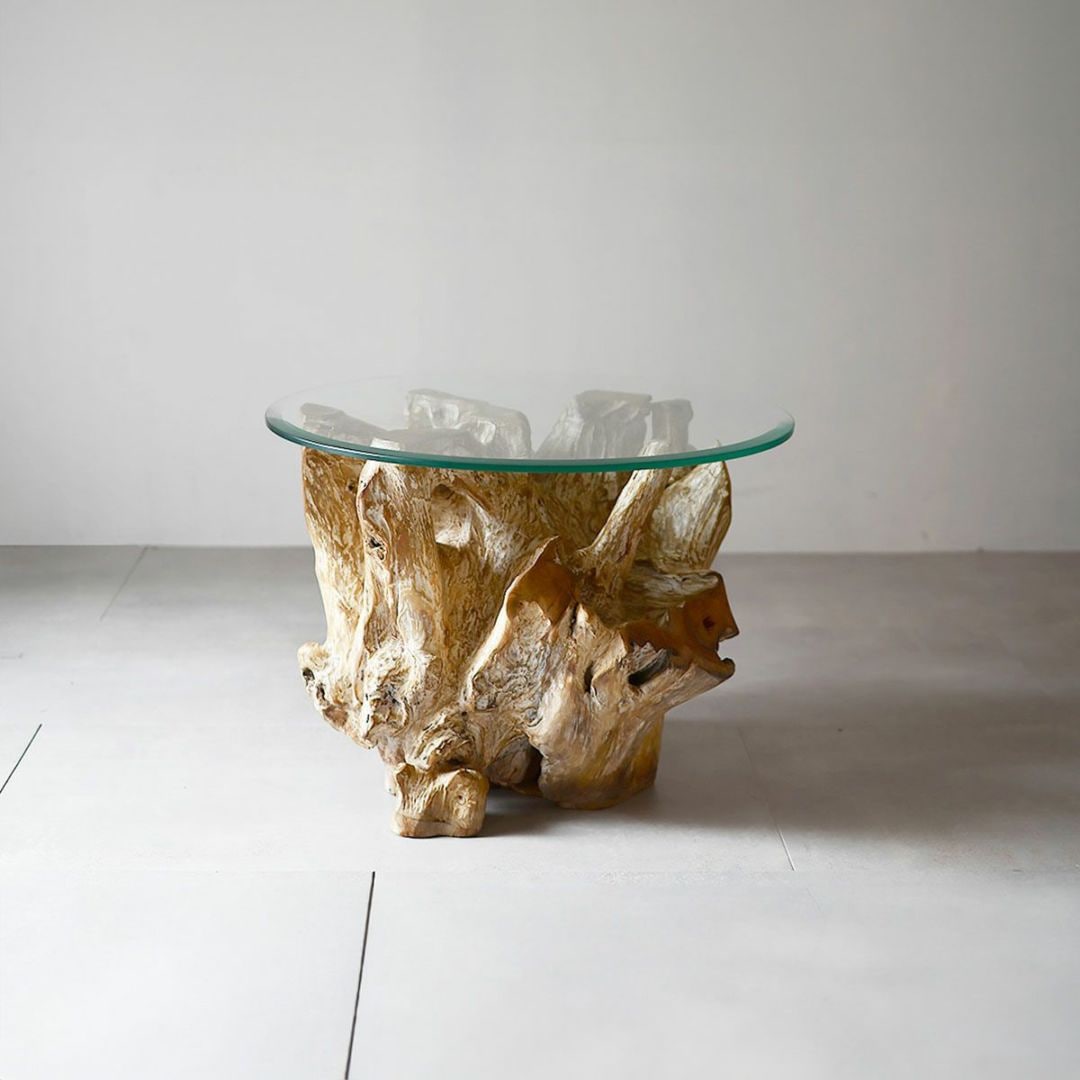 ルーツテーブル（Φ60）(ホワイトウォッシュ)