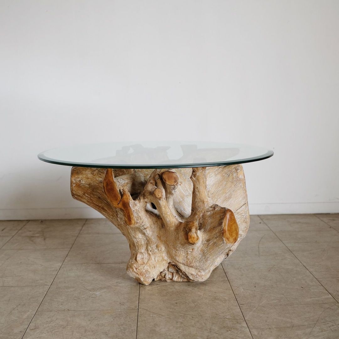 ルーツテーブル（Φ80）(ホワイトウォッシュ)