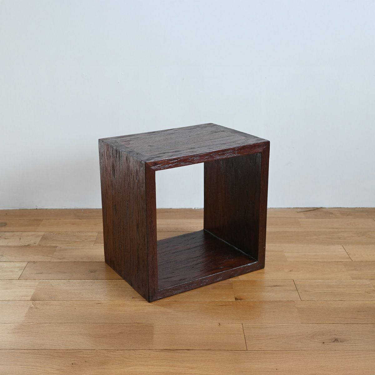 UKKO/チーク古材 キューブボックス(ブラウン)