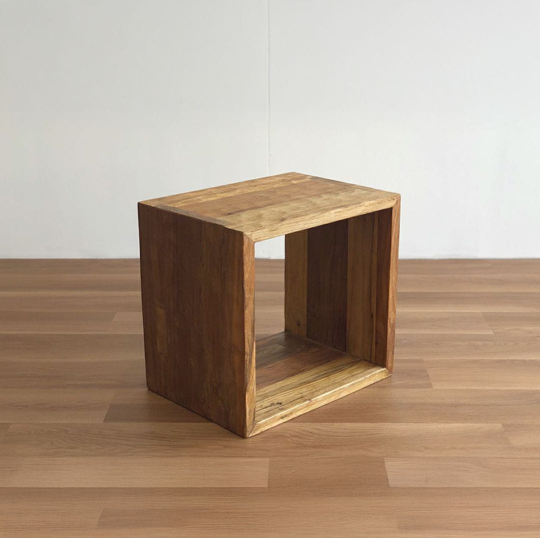 UKKO/チーク古材 キューブボックス(ナチュラル)