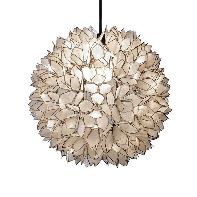 カピスシェル フラワーランプ(L)ホワイト