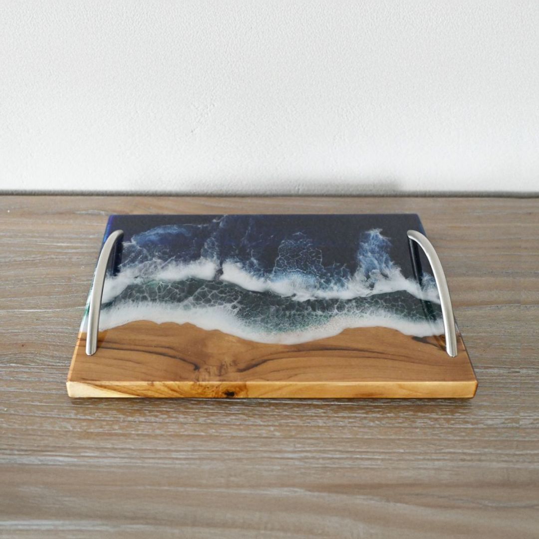海のレジンアート トレイ