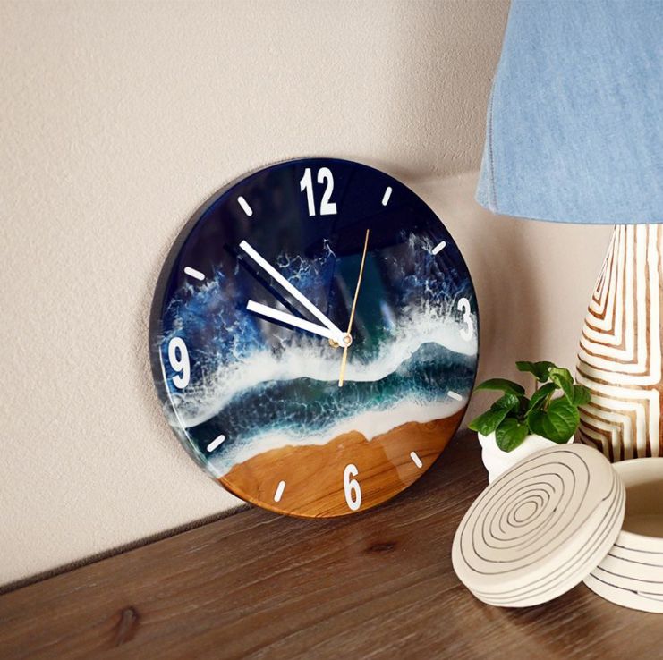 海のレジンアート 掛け時計