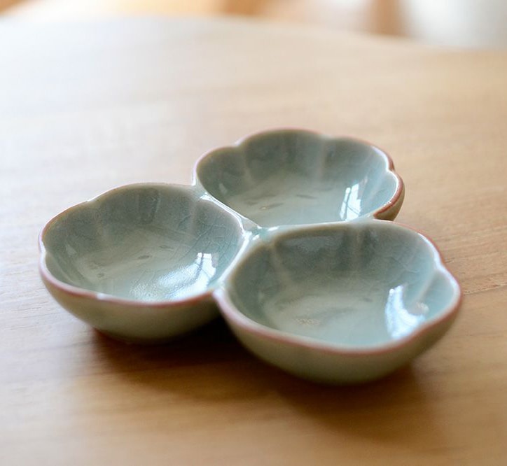 セラドン焼き みつばプレート