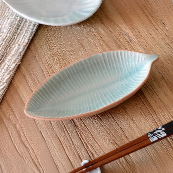 セラドン焼き バナナリーフの豆皿