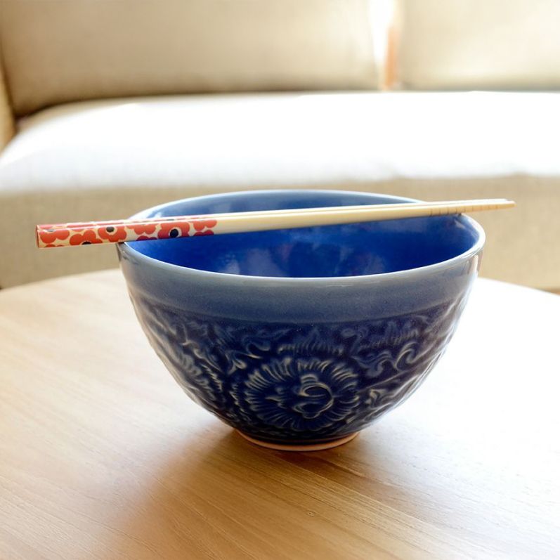 セラドン焼き どんぶり(ブルー)