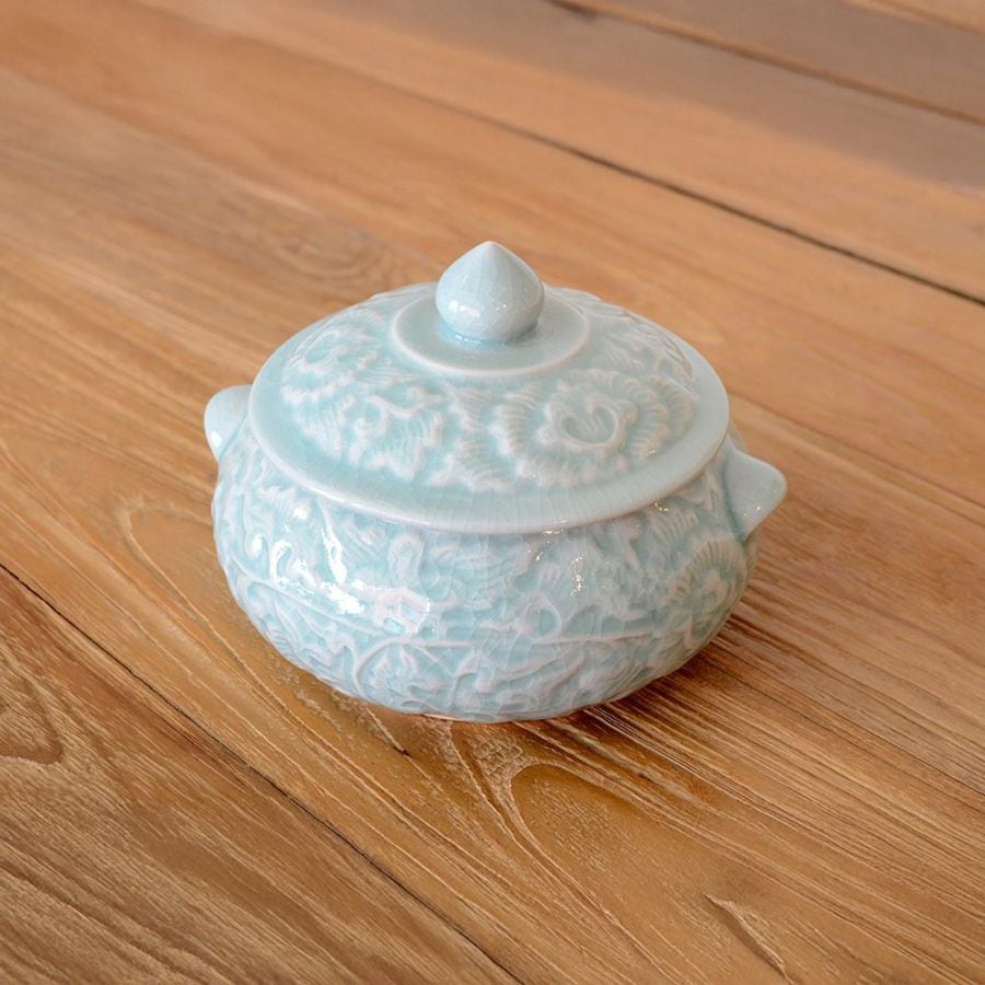 セラドン焼き フタつきスープポット