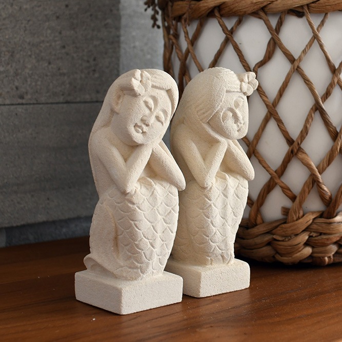 ライムストーン ペアオブジェ（マーメイド）