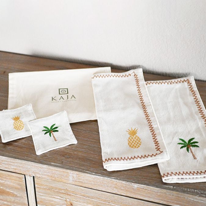 【ギフトセット】刺繍のランチョンマット＆コースター