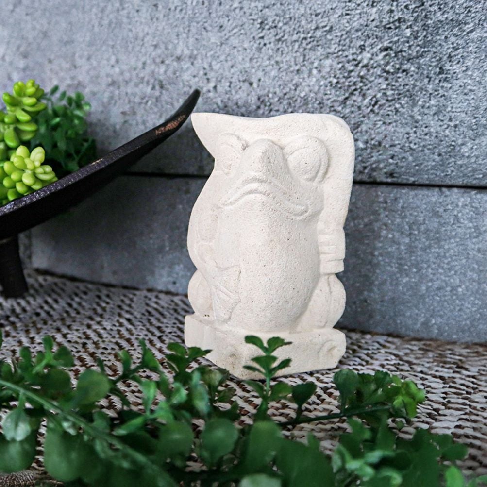 LIMESTONE LOOK DECO / ライムストーン風 カエルのオブジェ(リーフ)