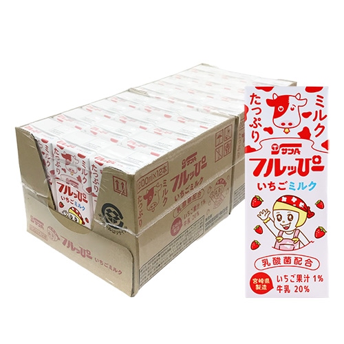 フルッぴー いちごミルク200ml | 宮崎県農協果汁（サンA）公式
