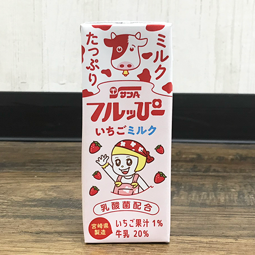 フルッぴー いちごミルク200ml | 宮崎県農協果汁（サンA）公式