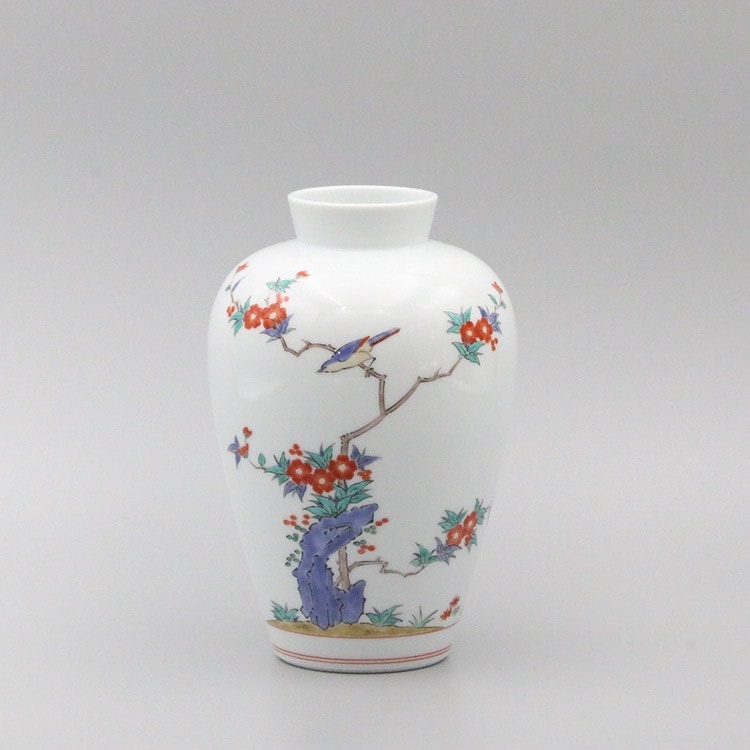 花瓶 6寸 花鳥文