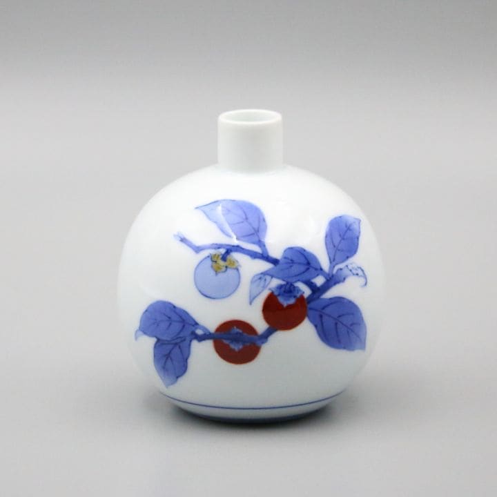 一輪生 丸形小 染錦柿文 商品画像1