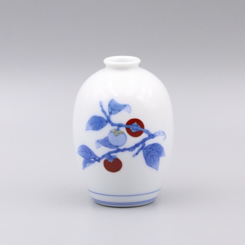 一輪生 ナツメ形小 染錦柿文