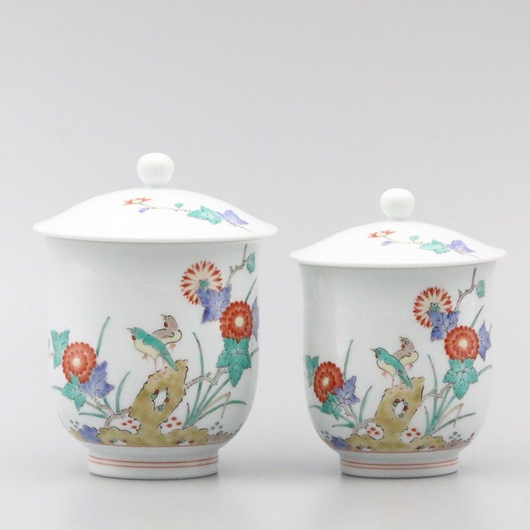 組湯呑 内蓋 菊鳥文 商品画像1