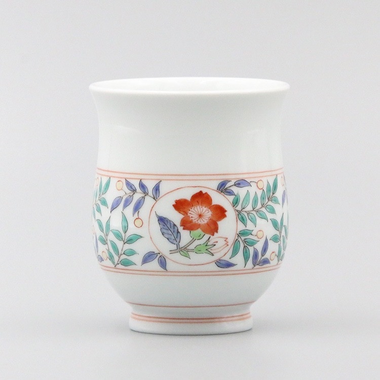 湯呑 蓋なし(縁反）三方割花文 商品画像1