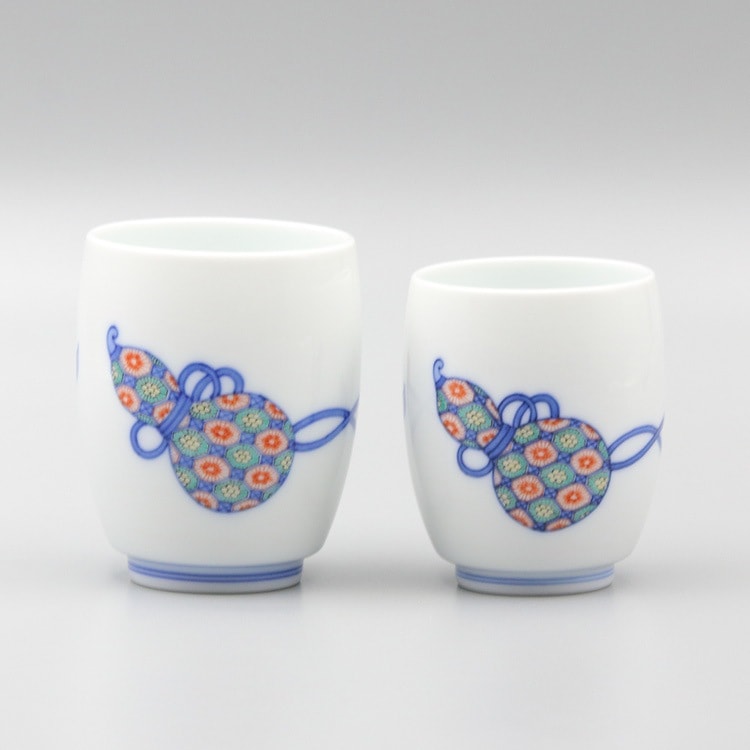 組湯呑 蓋なし 染錦 瓢文 商品画像1