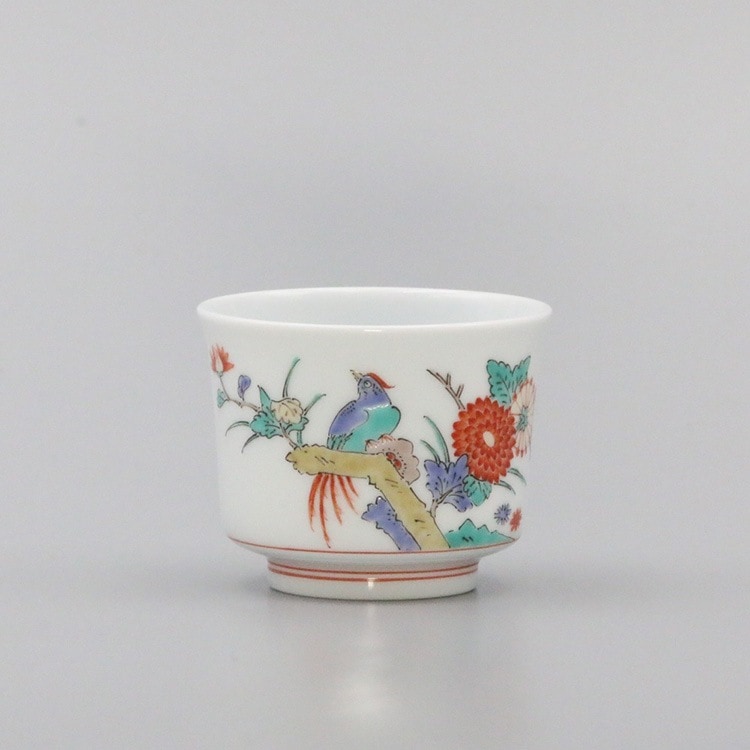 ぐい呑 大 菊鳥文