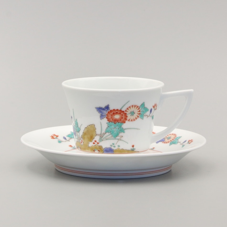 珈琲碗 角形 菊梅文 商品画像1