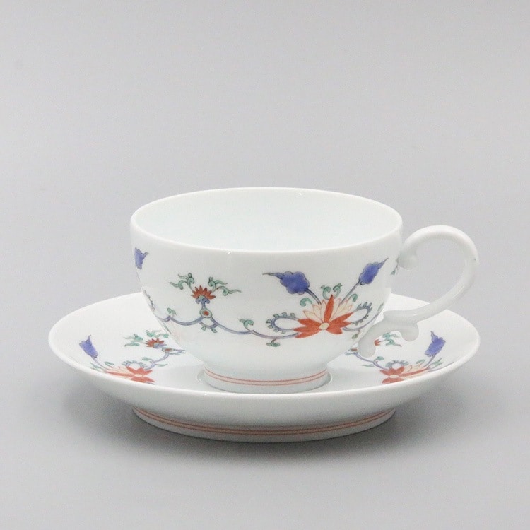 紅茶碗 丸形 唐花文