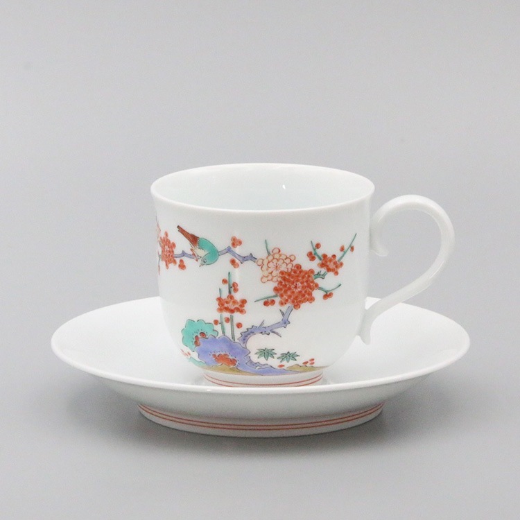 珈琲碗 丸形 梅鳥文 商品画像1