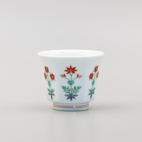 ぐい呑 六角 草花文 商品画像1