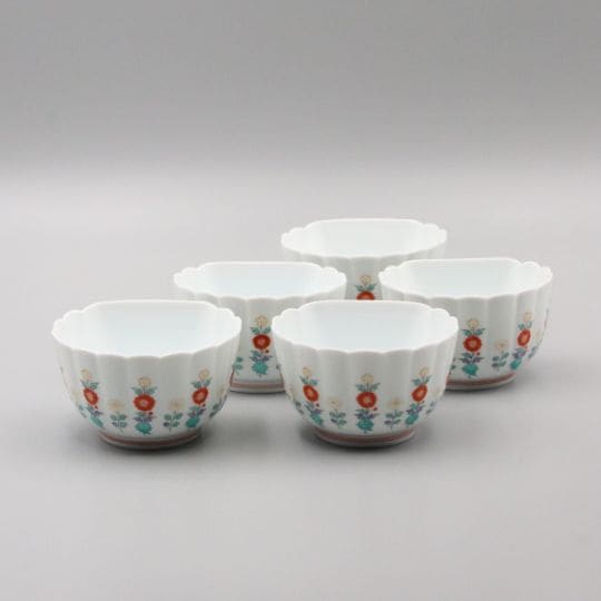 小鉢 半菊形 草花地文 商品画像1