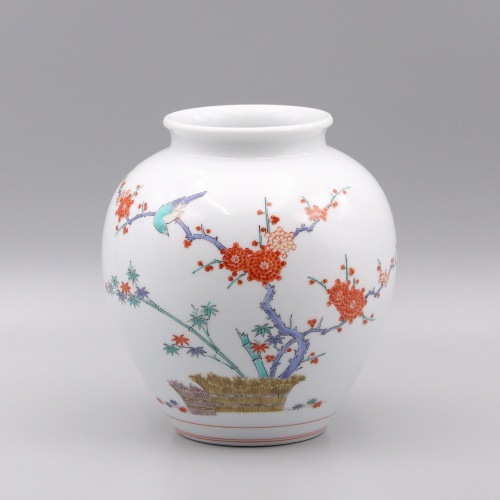 花瓶 梅竹鳥文 商品画像1