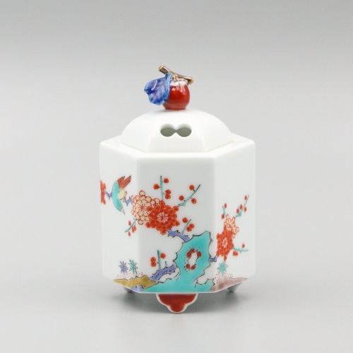香炉 六角小 梅鳥文 商品画像1