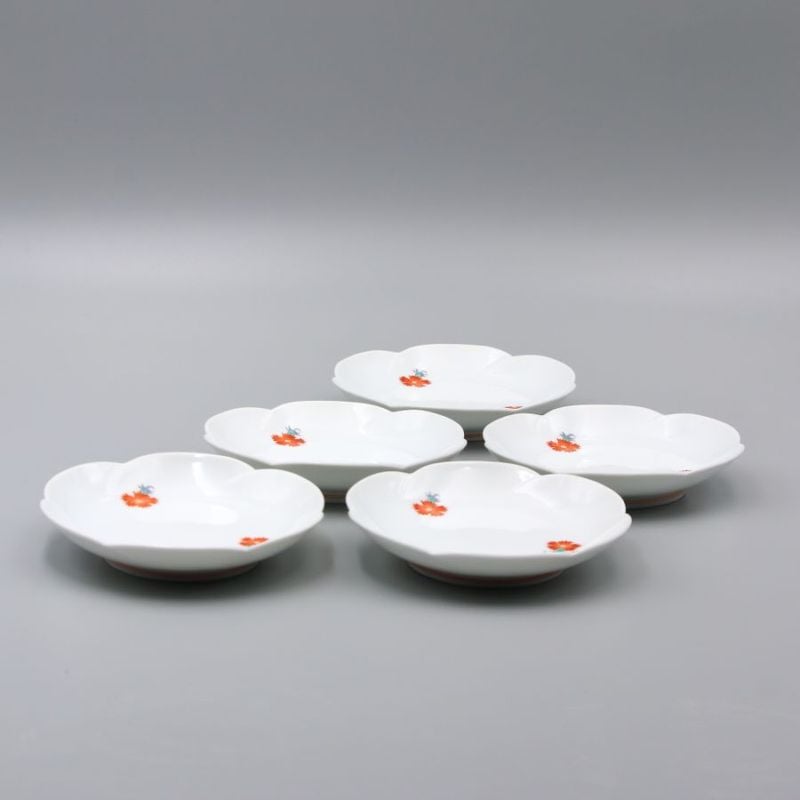 皿 4寸 縁切 撫子文
