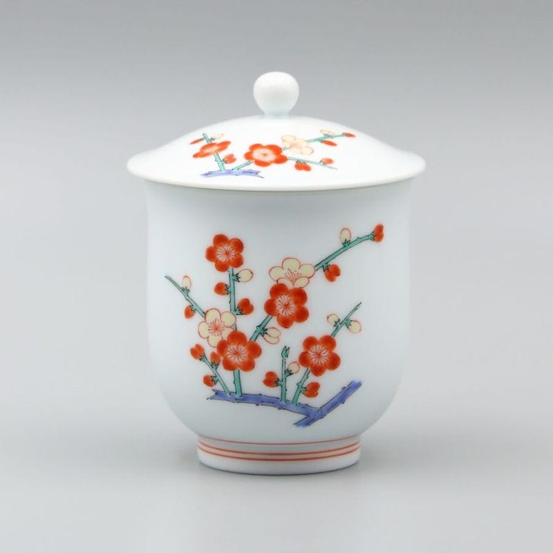 湯呑 内蓋小 梅花文