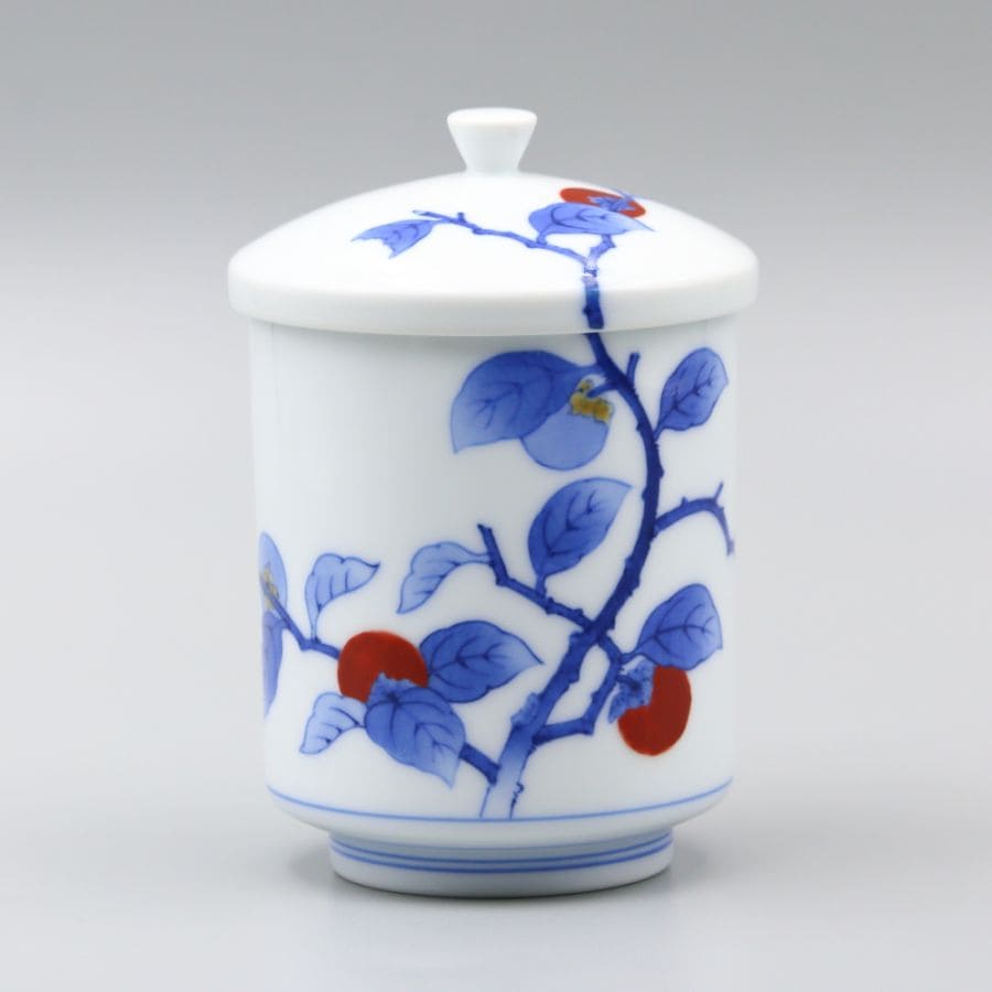 湯呑 外蓋特大 染錦 柿文 商品画像1