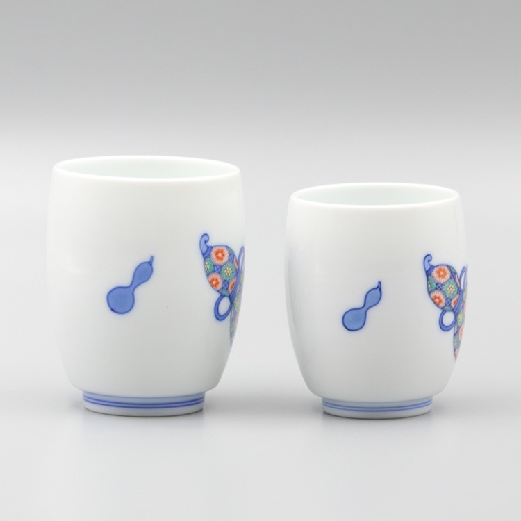 組湯呑 蓋なし 染錦 瓢文 商品画像