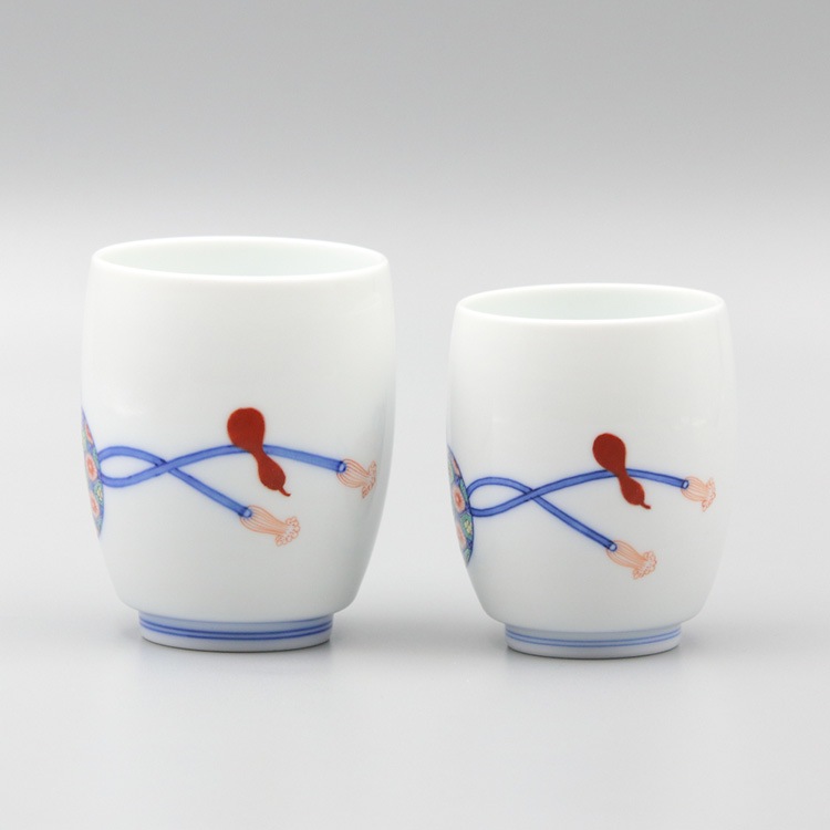 組湯呑 蓋なし 染錦 瓢文 商品画像