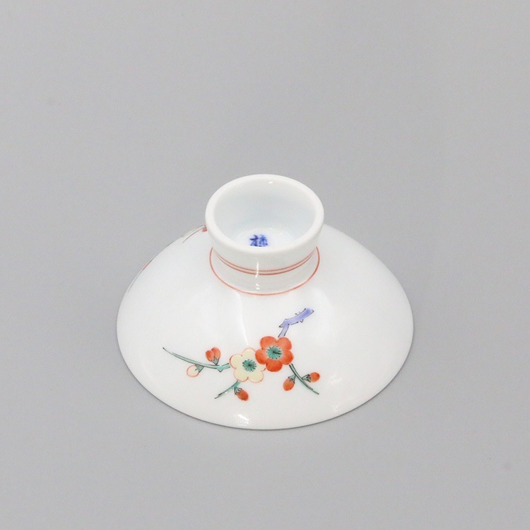 萬古焼　色絵　花文　酒盃　ぐい呑　金継ぎ直し　桐箱付　V　5664 青華瓔珞文（せいかようらくもん） 青華瓔珞文 夫婦湯呑（桐箱入