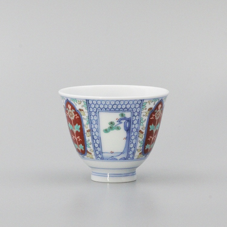 「大明成化年製」南京焼 松竹梅染付 煎茶碗 十客 在銘/箱付/煎茶道具 大明成化年製」南京焼 松竹梅染付 煎茶碗 十客 在銘/