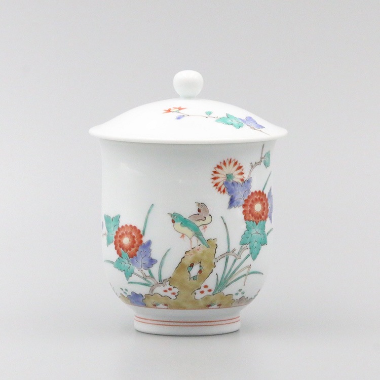 組湯呑 内蓋 菊鳥文 商品画像