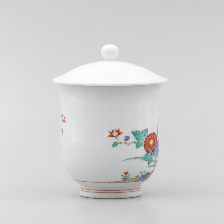 組湯呑 内蓋 菊鳥文 商品画像