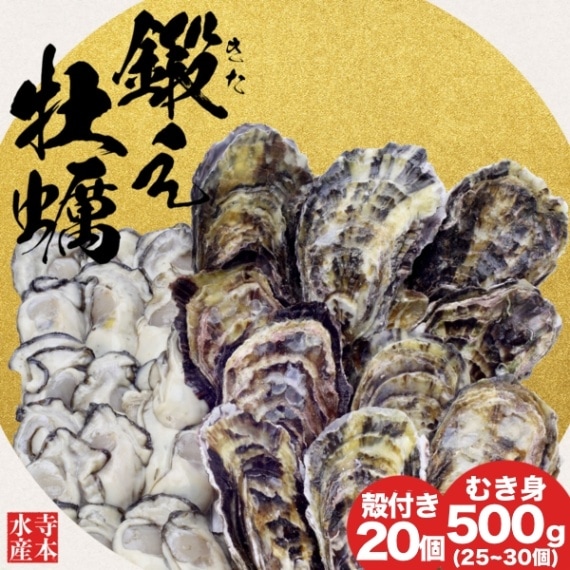 鍛え牡蠣]めざましテレビ いのお飯 で紹介 広島牡蠣 むき身500g殻付き