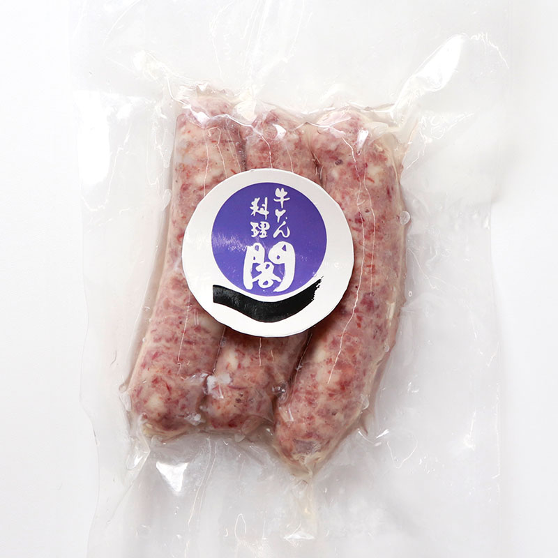 【プレーン】漢方豚と牛たんの粗挽きソーセージ （3本・100g）