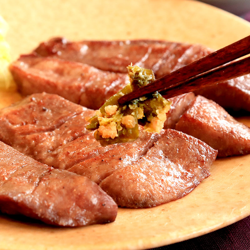 【2人前】 閣の特上厚切り牛たん定食セット (牛タン・テールスープ・南蛮漬け)